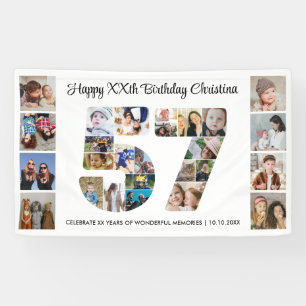 Banderoles Collage de photos numéro 57 pour la fête d'anniver