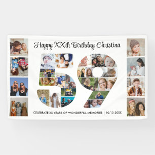 Banderoles Collage de photos numéro 59 pour la fête d'anniver