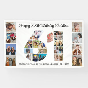 Banderoles Collage de photos numéro 61 pour la 61e fête d'ann