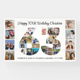 Banderoles Collage de photos numéro 63 pour la fête d'anniver