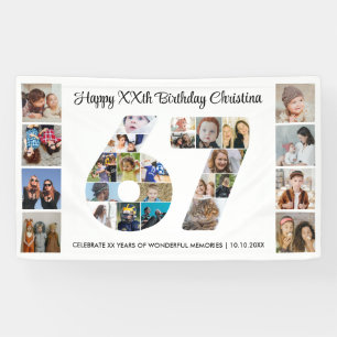 Banderoles Collage de photos numéro 67 pour la fête des 67 an