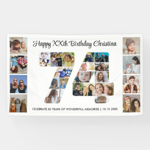 Banderoles Collage de photos numéro 74 pour la 74e fête d'ann