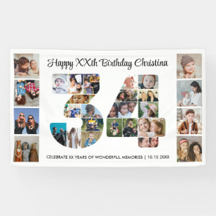 Banderoles Collage de photos pour la 34e fête d'anniversaire