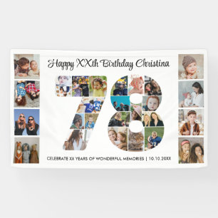 Banderoles Collage de photos pour la fête d'anniversaire 78 n