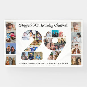 Banderoles Collage de photos pour la fête d'anniversaire numé
