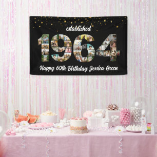 Banderoles Collage photo de 60e anniversaire Fondé 1964