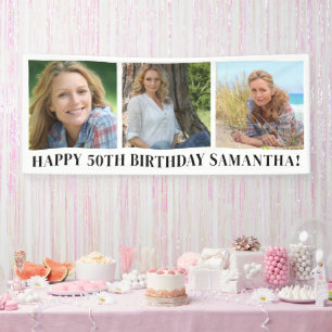 Banderoles Collage photo moderne Joyeux anniversaire
