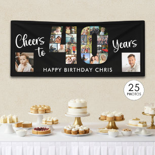 Banderoles Collage photo numéro 25 pour les 40 ans Cheers