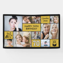 Collage photo personnalisé pour 70e anniversaire n