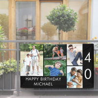 Collage photo pour 40e anniversaire 5 images Noir