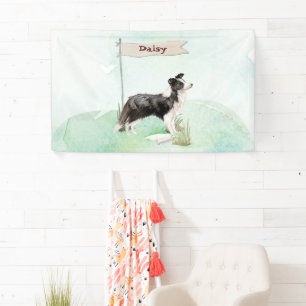 Banderoles Collie Frontière Félicitations pour le nouveau chi