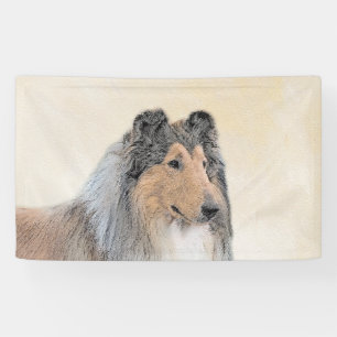 Banderoles Collie (Rough) Peinture - Cute Original Chien Art