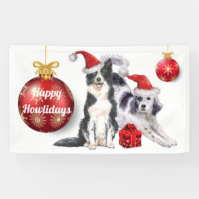Banderoles Collie Terrier aquarelle animaux de compagnie (Horizontal)