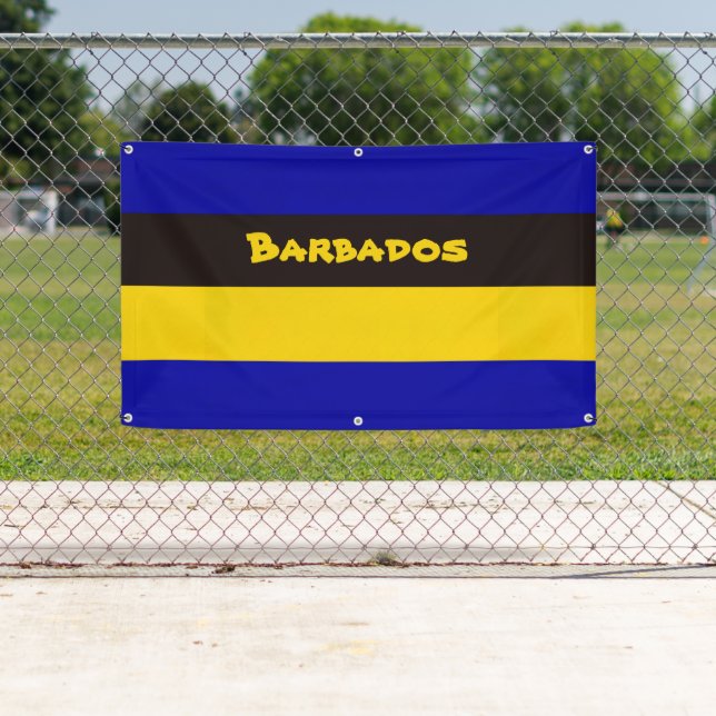 Banderoles Colonnes de bande de drapeau de la Barbade (En situation)