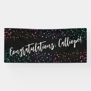 Banderoles Colorful Confetti Handwriting Félicitations