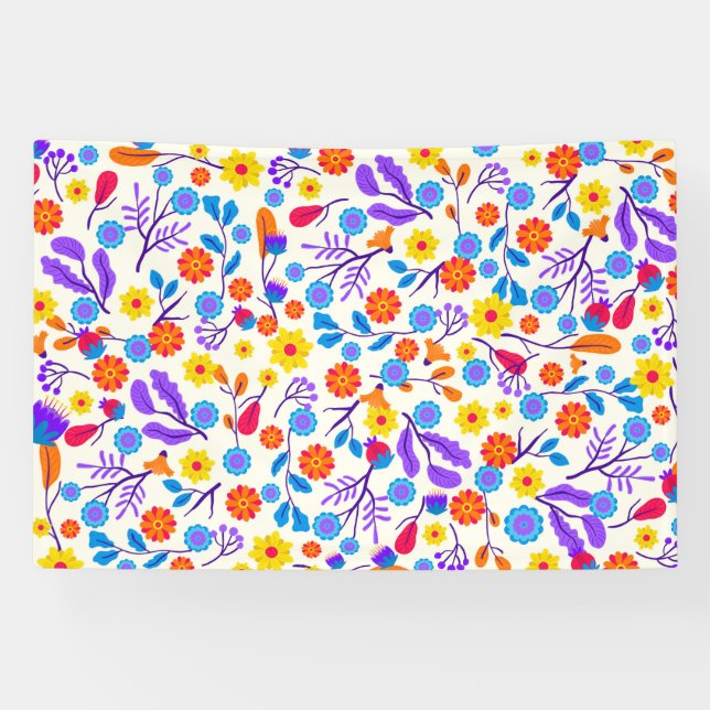 Banderoles Colourful Exotic Floral Pattern-23146 (Horizontal)