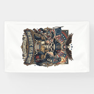 Banderoles Commandant Colonial Skull Patriotique Sombre Sk