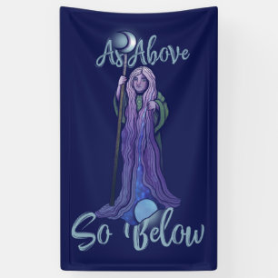 Banderoles "Comme ci-dessous" Crone Moon Goddess Pagan Art