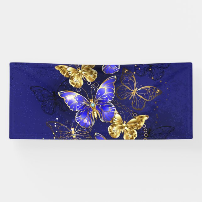 Banderoles Composition avec papillons Sapphire (Horizontal)