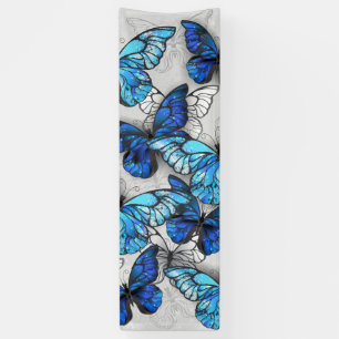 Banderoles Composition des White and Blue Butterflies