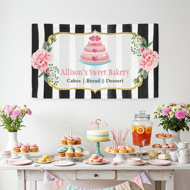 Banderoles Concepteur de gâteau de mariage Or Rose Floral Ray (Créateur téléchargé)