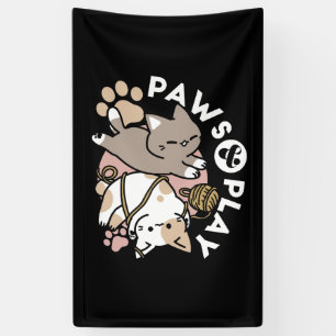 Banderoles Conception de chats mignons et joueurs – Art de pa
