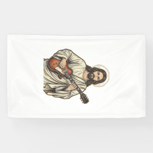 Banderoles Conception de chemise de gravure de guitariste sac