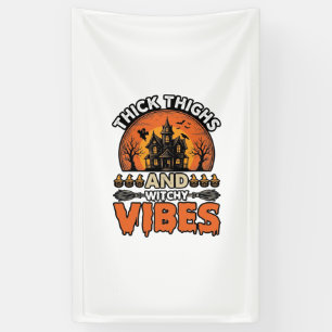 Banderoles Conception de chemise Halloween Thick Thighs Witch