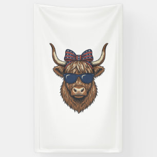 Banderoles Conception de gravure vintage de vache des Highlan