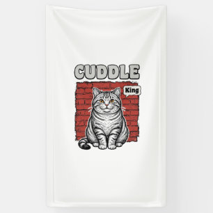 Banderoles Conception de T-shirt de chat vintage Cuddle King_