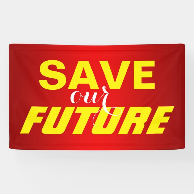 Banderoles Conception de texte simple "SAUVER notre avenir" (Horizontal)