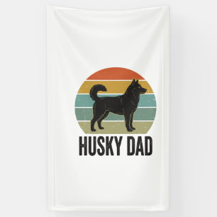 Banderoles Conception de vecteur de chien rétro de papa Husky