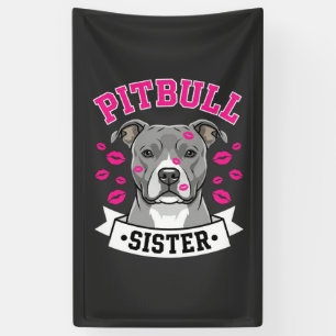Banderoles Conception de vecteur de soeur de Pitbull amoureus