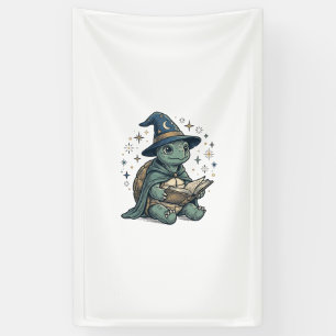 Banderoles Conception vectorielle de magicien tortue mignon l