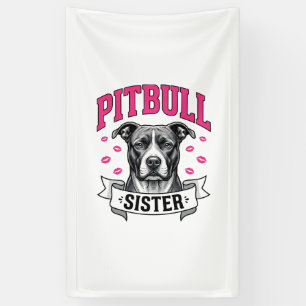 Banderoles Conception vectorielle de sœur Pitbull amateur de
