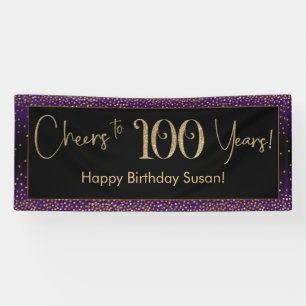 Banderoles Concours à 100 ans Anniversaire Purple Gold Black