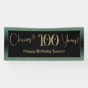 Banderoles Concours à 100 ans Anniversaire Turquoise Gold Bl