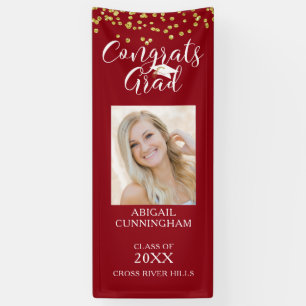 Banderoles Confetti moderne Script GRAS GRAD Photo Rouge