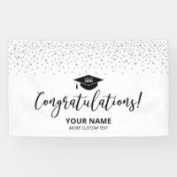 Confettis Argentés et Noirs Félicitations Diplômé