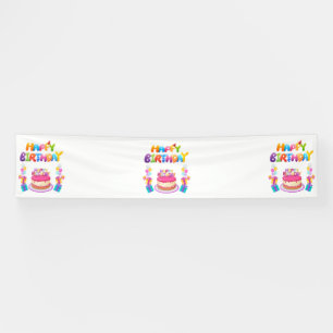 Banderoles Confettis de Fête d'Anniversaire 2.5x12 Vinyle