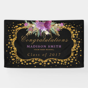 Banderoles Confettis d'or de fleur de parties scintillantes