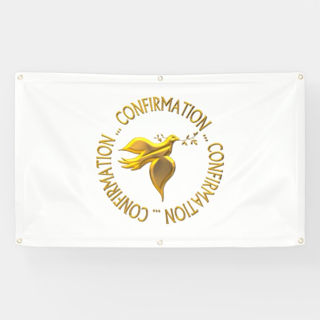 Banderoles Confirmation d'or et Saint-Esprit (Horizontal)