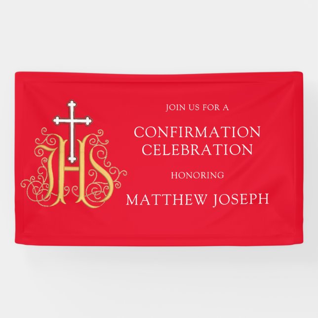 Banderoles Confirmation du logo Red White Gold (Horizontal)