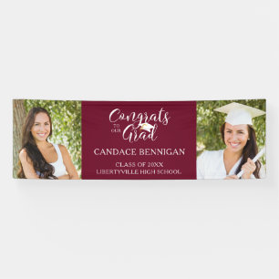Banderoles CONGRATS DE Typographie Moderne GRAD Photo Maroon