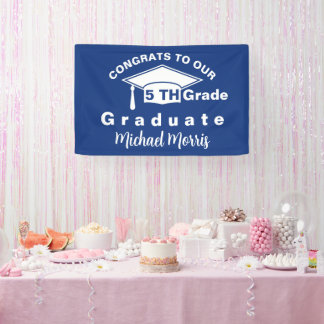 Banderoles Congratulations 5th Grade Graduation Blue