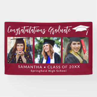 Banderoles Congratulations Grad Cap Maroon 3 Photo Graduation