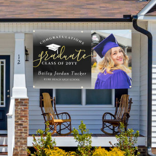 Banderoles Congratulations Script Black Gold Photo