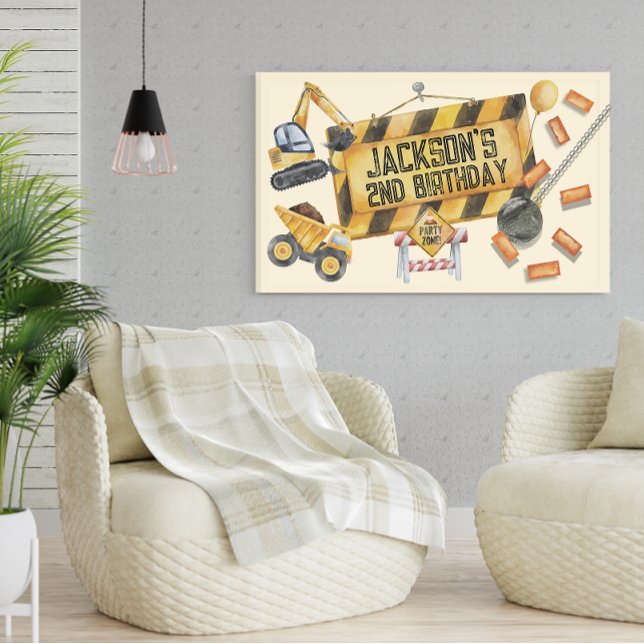 Banderoles Construction Bal d'épave fête d'anniversaire (Créateur téléchargé)