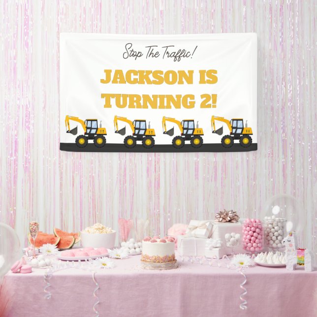Banderoles Construction Truck Birthday | Personalized Décor (Fête)