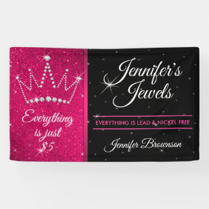 Banderoles Consultant en bijouterie Crown Black Pink au détai